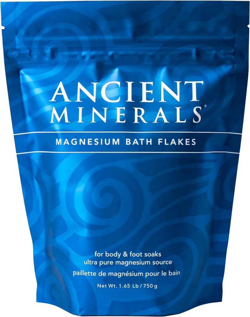 Ancient Minerals Magnesium Bath Flakes of Pure Genuine Zechstein Chloride - Resealable Magnesium Supplement Bag That Will Outperform Leading Epsom Salts (26.4 Ounce)