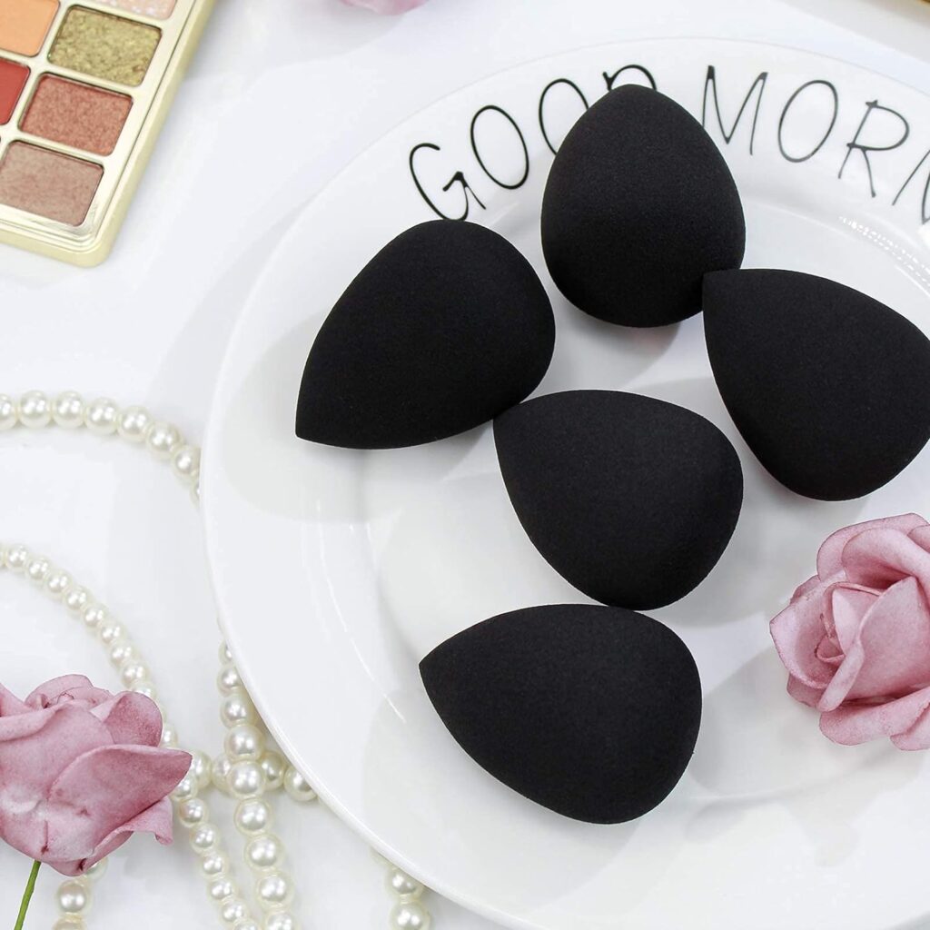 BEAKEY 5 Pcs Makeup Sponges Set, Latex-Free Blender, Perfect for Liquid, Cream, Powder, Soft Wonder Blender Boun Boun Beauty Sponges, Beauty Gift Set
