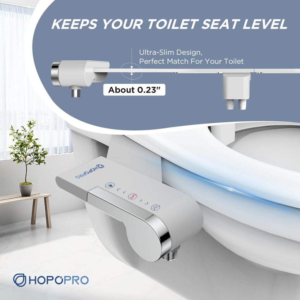 Bidet Attachment for Toilet, Non-Electric Bidet Ultra-Slim Dual Nozzle (Feminine/Rear Wash), Fresh Cold Water Sprayer Bidets for Existing Toilets with Adjustable Pressure Control Easy to Install