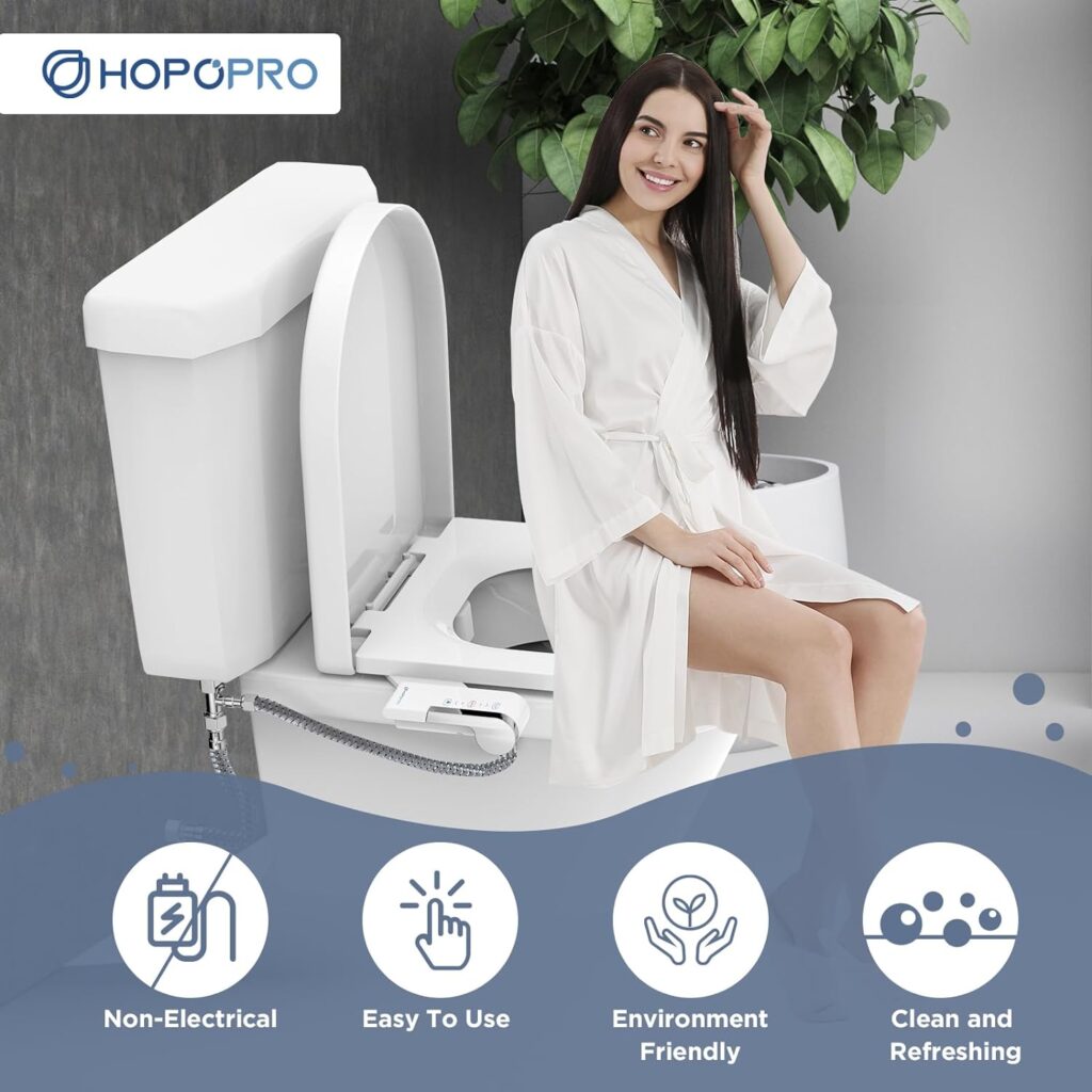Bidet Attachment for Toilet, Non-Electric Bidet Ultra-Slim Dual Nozzle (Feminine/Rear Wash), Fresh Cold Water Sprayer Bidets for Existing Toilets with Adjustable Pressure Control Easy to Install