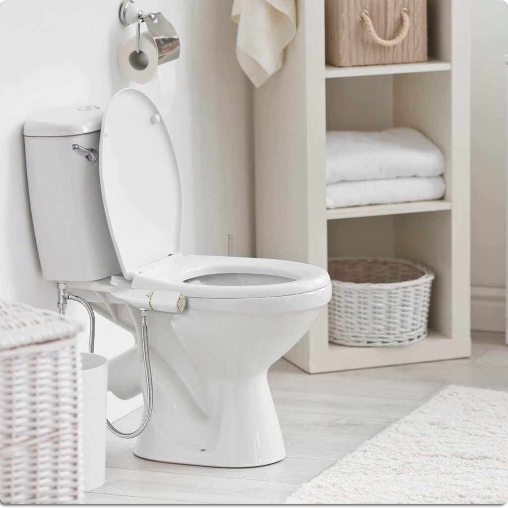 BIGCOW Bidet Attachment for Toilet, Ultra-Slim Dual Nozzle (Frontal  Rear Wash) Hygienic Toilet Bidet, Fresh Cold Water Pressure Adjustable Bidet Attachment with Stainless Steel Inlet