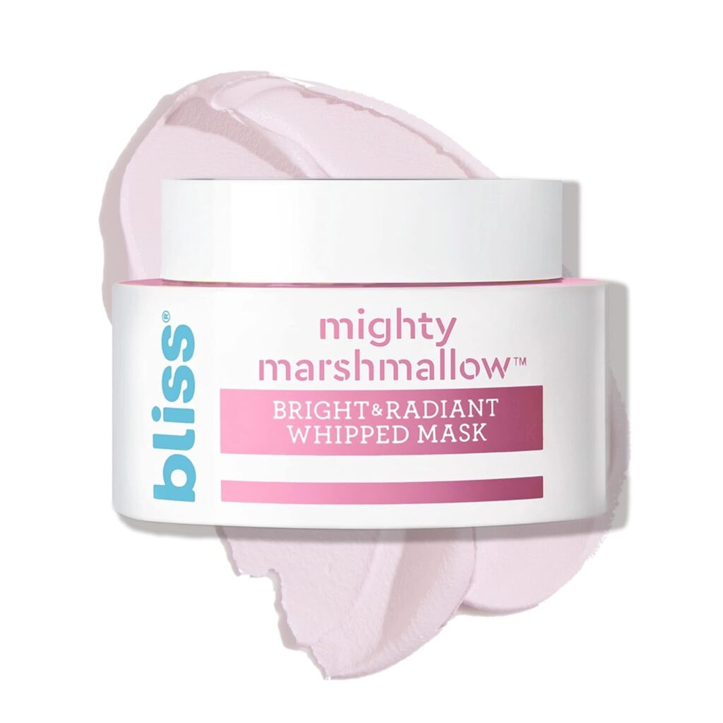 Bliss Mighty Marshmallow Bright  Radiant Whipped Mask - Brightening  Hydrating Face Mask - 1.7 Oz - Luminious Skin - Clean - Vegan  Cruelty-Free - All Skin Types