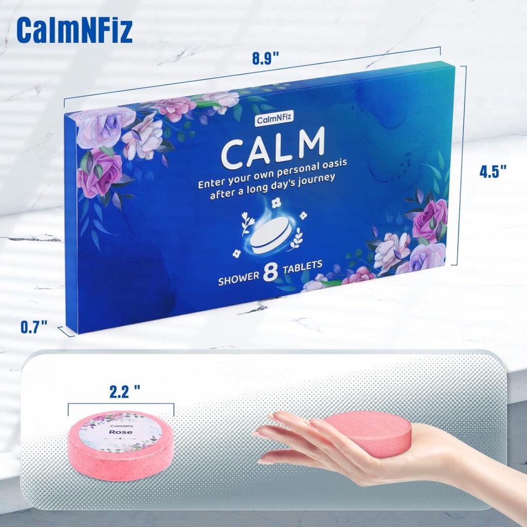 CalmNFiz Shower Steamers, Gifts for Mom,Shower Bombs,Valentine, Mothers Day Gifts for Women,Luxury Self Care Birthday Gifts for Women and Men,Blue Set,8 Packs