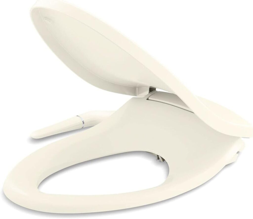 KOHLER 5724-96 PureWash M250 Elongated Bidet Toliet Seat, Manual Non-Electric Bidets for Existing Toilets, Adjustable Bidet Sprayer, Biscuit