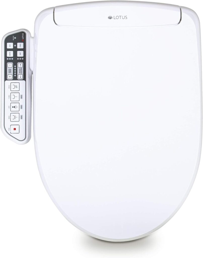 Lotus Smart Bidet ATS-500 Electronic Heated Toilet Seat, Temperature Controlled Wash, Warm Air Dryer, Easy DIY Installation, Made in Korea, One Size Fit