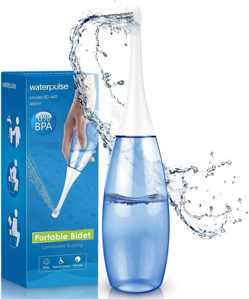 Peri Bottle for Postpartum Care, Portable Bidet 15 Oz Upside Down Travel Bidet for After Birth Care, Vaginal Cleaning, Recovery, Hospital Labor and Delivery Essentials - Blue…