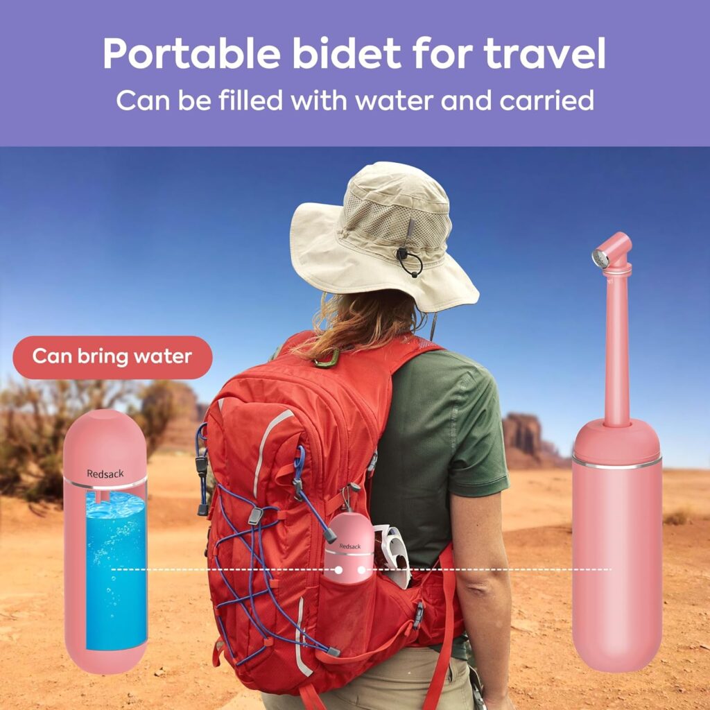 Redsack Portable Bidet Peri Bottle for Women Travel Men Personal Bidet Handheld Bidet (Pink)