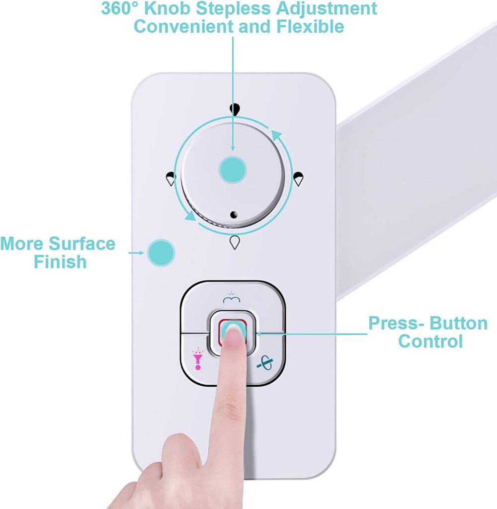SAMODRA Bidet Attachment, Non-Electric Cold Water Bidet Toilet Seat Attachment with Pressure Controls, Retractable Self-Cleaning Dual Nozzles for Frontal  Rear Wash - Black