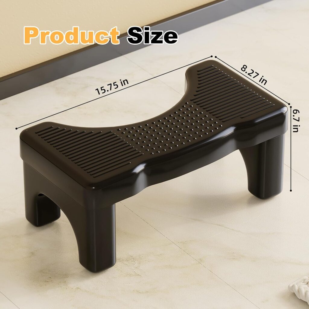 Toilet Stool Poop Stool for Squatting Posture, Portable Plastic Potty Stool for Adults, Toilet Poop Stool Squat Adult, Non-Slip Poop Stool for Bathroom Adults, Pooping Stool for Kids, US Patented